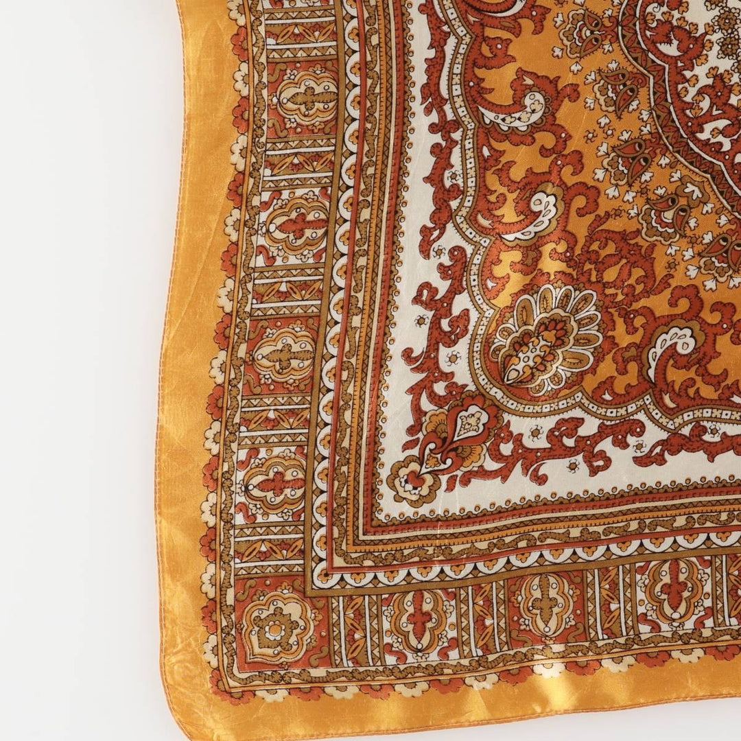 All-over print scarf made in Italy acetate brown type Vintage Second Hand