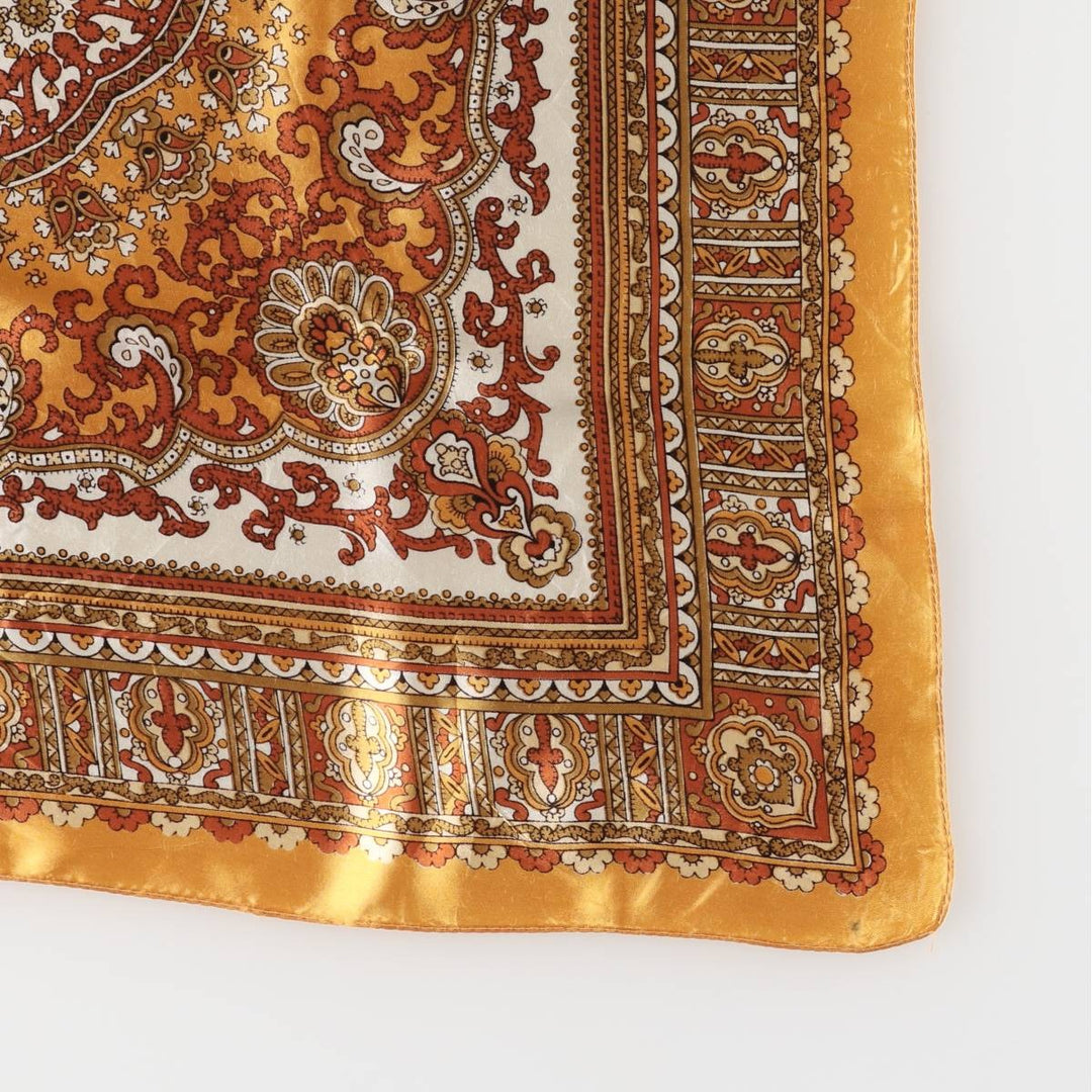 All-over print scarf made in Italy acetate brown type Vintage Second Hand