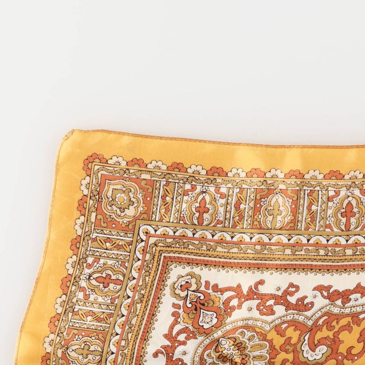 All-over print scarf made in Italy acetate brown type Vintage Second Hand