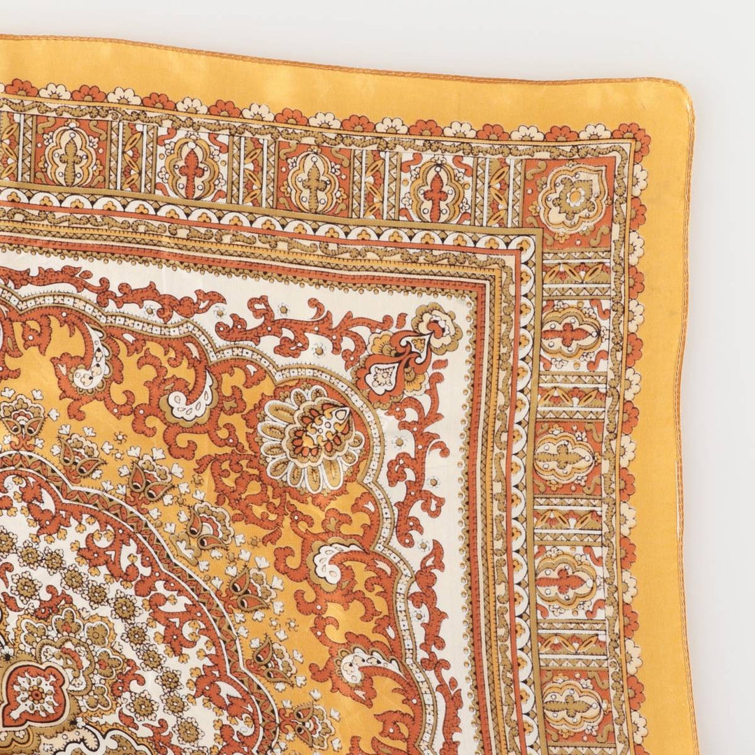 All-over print scarf made in Italy acetate brown type Vintage Second Hand