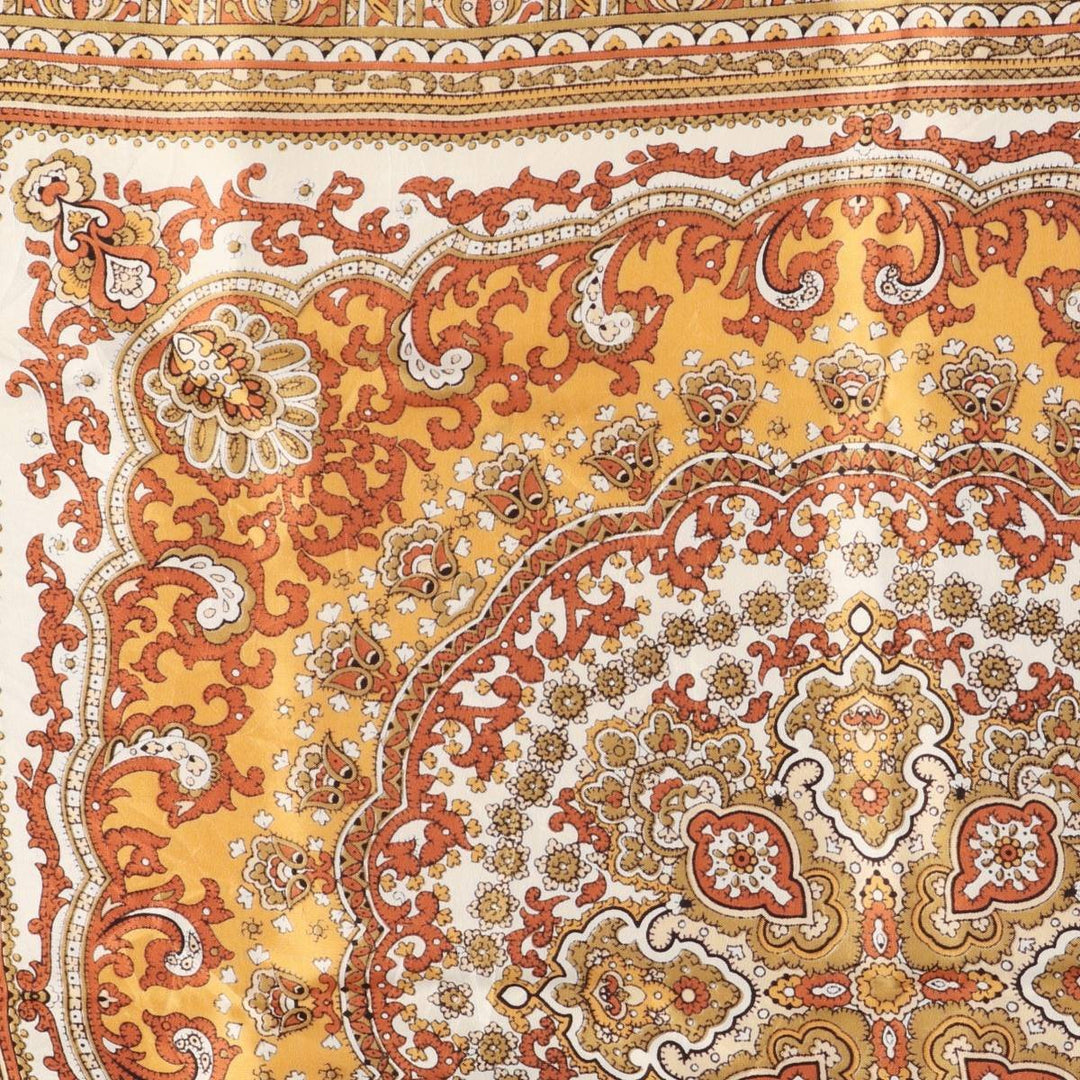 All-over print scarf made in Italy acetate brown type Vintage Second Hand