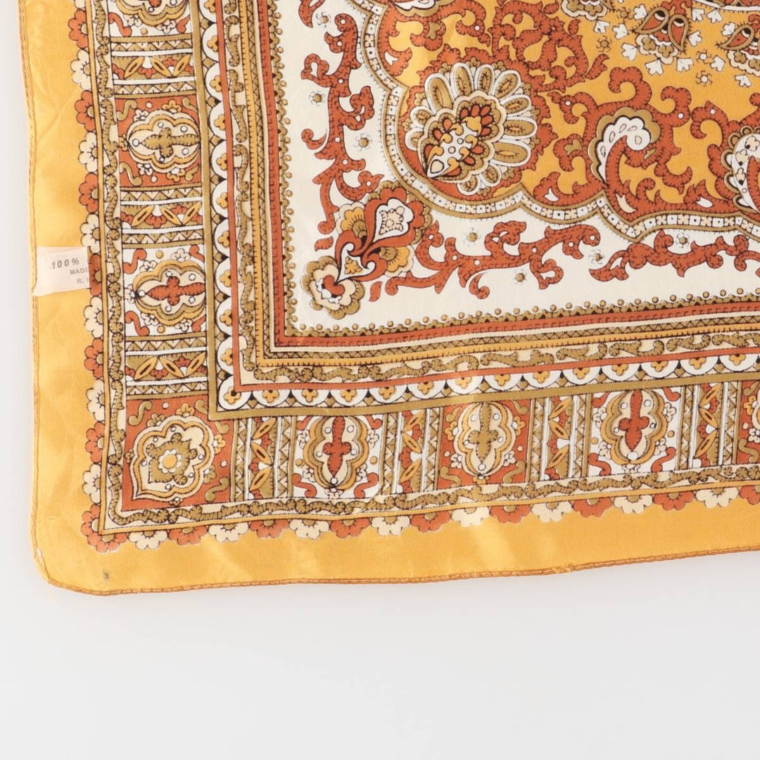 All-over print scarf made in Italy acetate brown type Vintage Second Hand