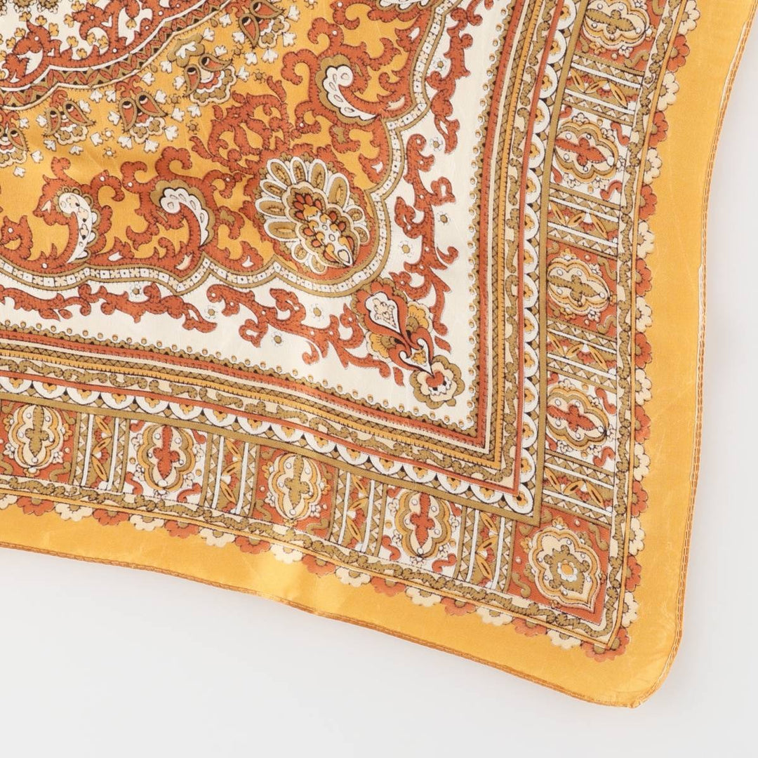 All-over print scarf made in Italy acetate brown type Vintage Second Hand