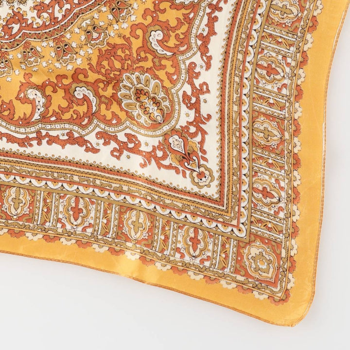 All-over print scarf made in Italy acetate brown type Vintage Second Hand