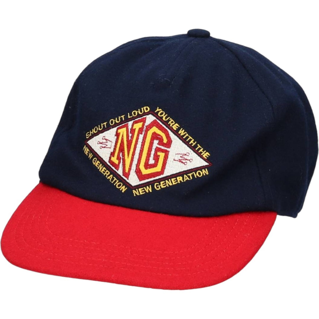NEW GENERATION Two-Tone Wool Baseball Cap (Free Size) wool navy blue type Vintage Second Hand