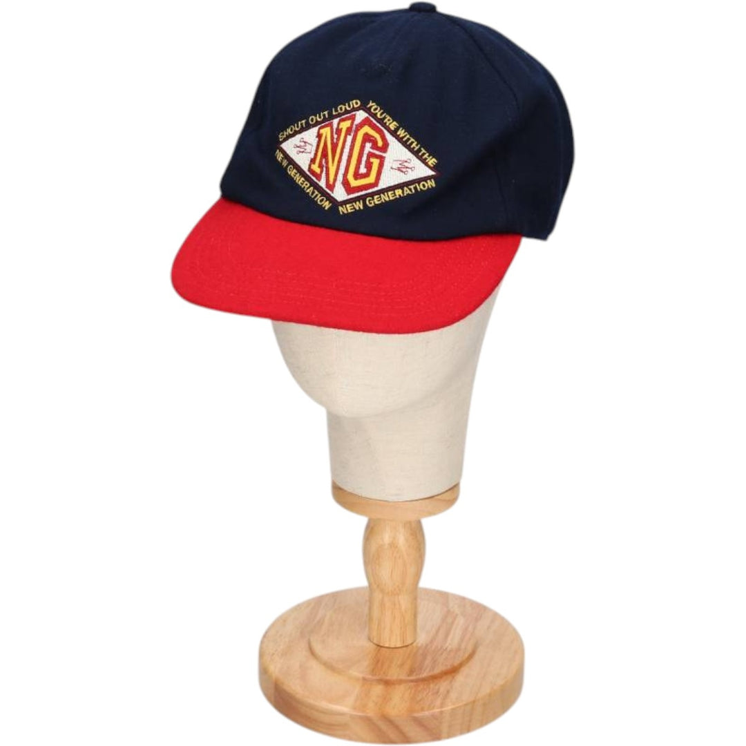 NEW GENERATION Two-Tone Wool Baseball Cap (Free Size) wool navy blue type Vintage Second Hand