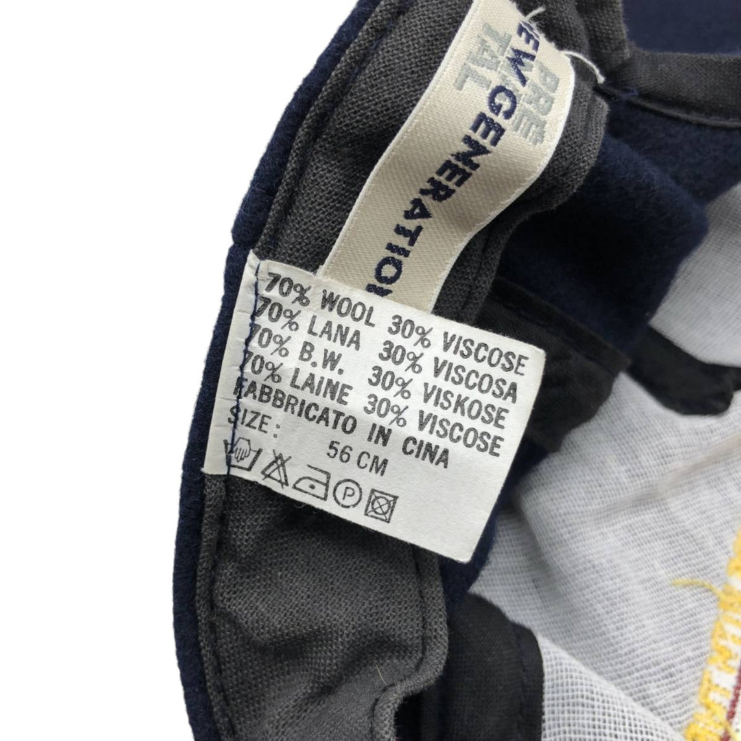 NEW GENERATION Two-Tone Wool Baseball Cap (Free Size) wool navy blue type Vintage Second Hand