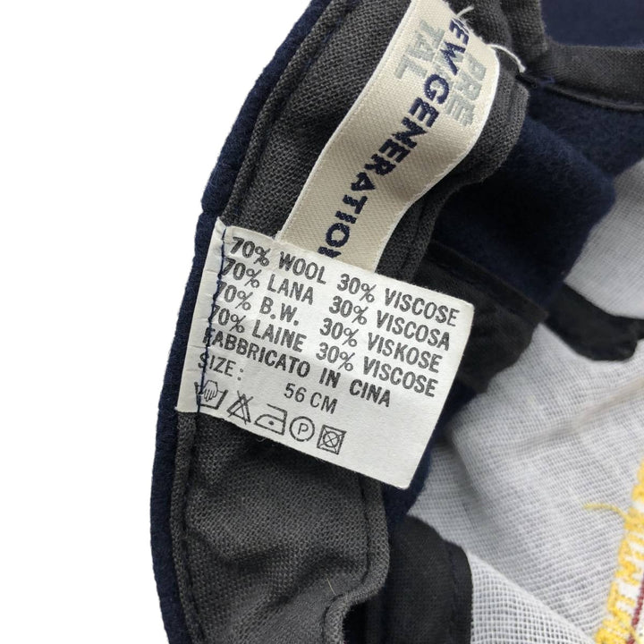 NEW GENERATION Two-Tone Wool Baseball Cap (Free Size) wool navy blue type Vintage Second Hand