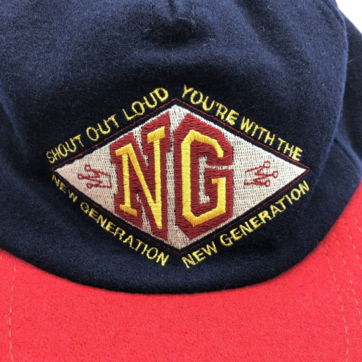 NEW GENERATION Two-Tone Wool Baseball Cap (Free Size) wool navy blue type Vintage Second Hand