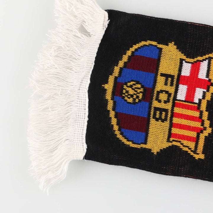 Champions League, La Liga, FC Barcelona, Premier League, Chelsea FC, all-over print soccer scarf, made in the UK acrylic blue type Vintage Second Hand