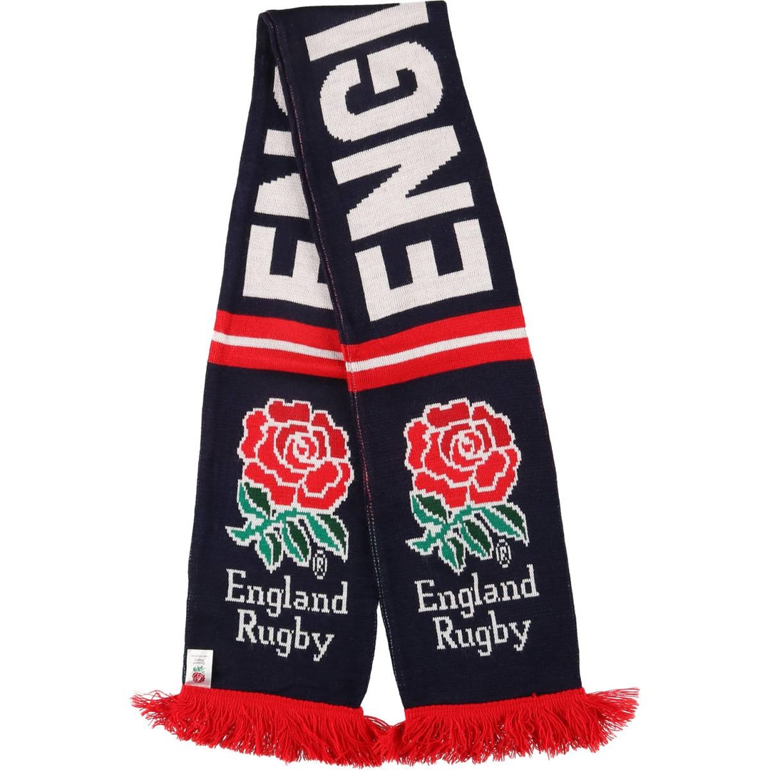 England Rugby Team All-Over Print Acrylic Scarf, Made in the UK acrylic navy blue type Vintage Second Hand