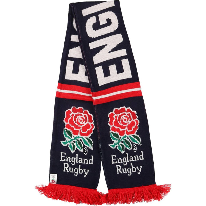 England Rugby Team All-Over Print Acrylic Scarf, Made in the UK acrylic navy blue type Vintage Second Hand