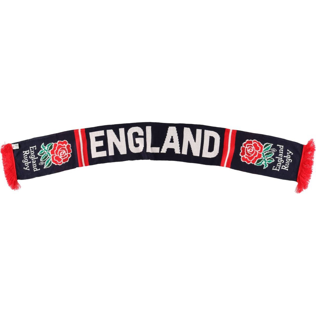 England Rugby Team All-Over Print Acrylic Scarf, Made in the UK acrylic navy blue type Vintage Second Hand
