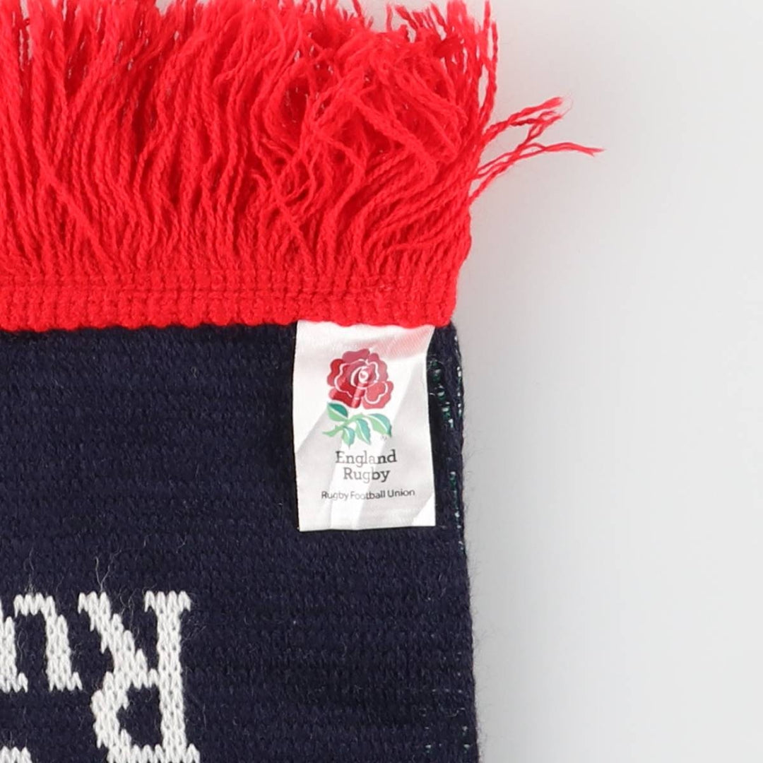 England Rugby Team All-Over Print Acrylic Scarf, Made in the UK acrylic navy blue type Vintage Second Hand