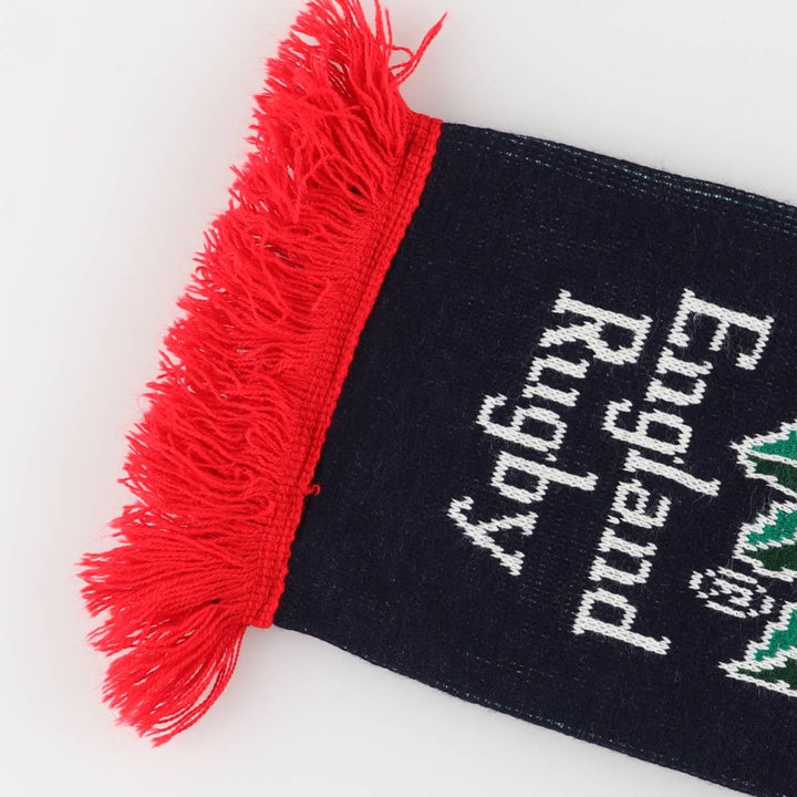 England Rugby Team All-Over Print Acrylic Scarf, Made in the UK acrylic navy blue type Vintage Second Hand