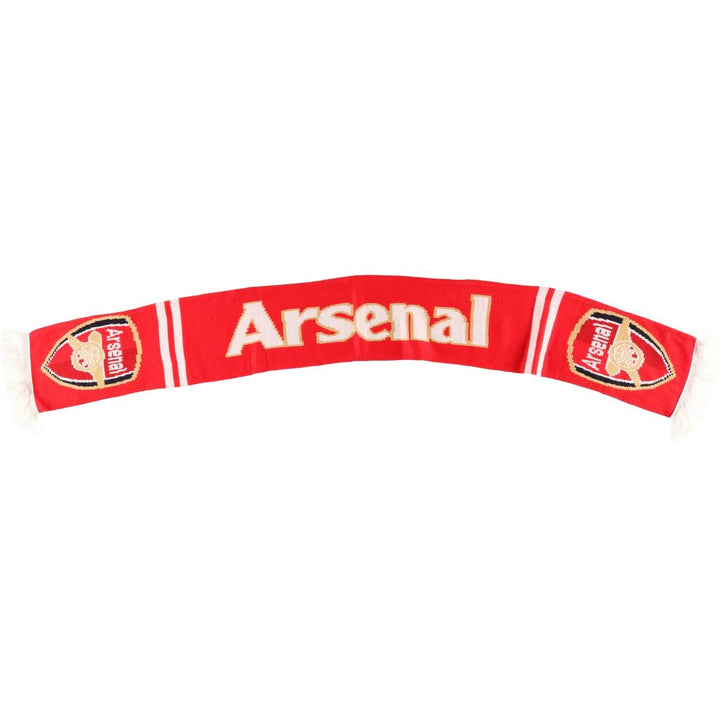 Premier League Arsenal FC all-over soccer scarf, made in the UK acrylic red type Vintage Second Hand