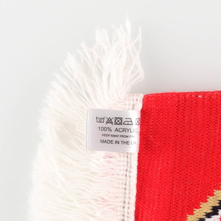 Premier League Arsenal FC all-over soccer scarf, made in the UK acrylic red type Vintage Second Hand