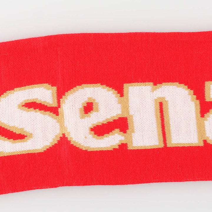 Premier League Arsenal FC all-over soccer scarf, made in the UK acrylic red type Vintage Second Hand
