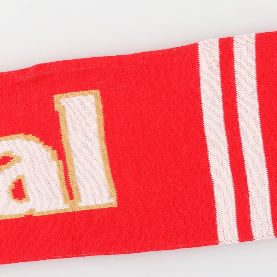 Premier League Arsenal FC all-over soccer scarf, made in the UK acrylic red type Vintage Second Hand