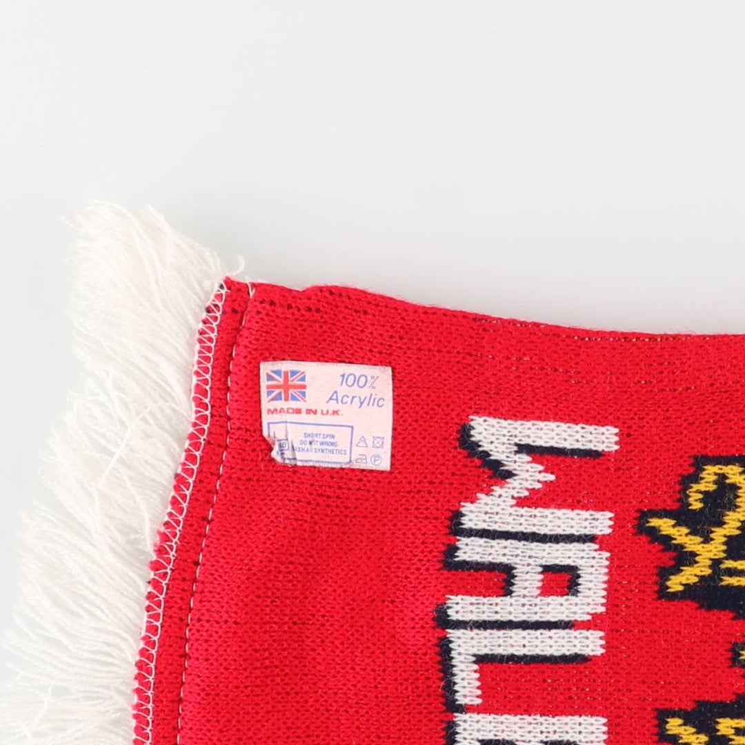 All-over print acrylic scarf, made in the UK acrylic blue type Vintage Second Hand