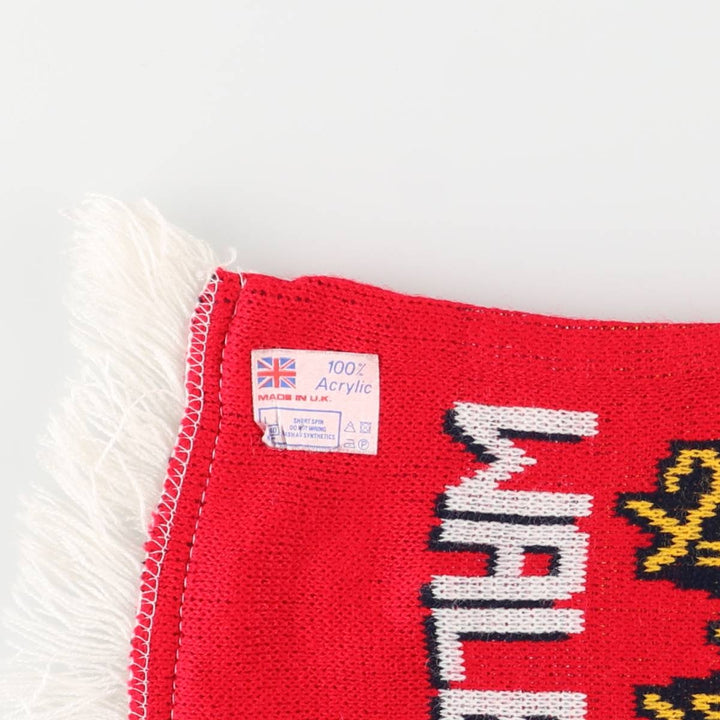 All-over print acrylic scarf, made in the UK acrylic blue type Vintage Second Hand