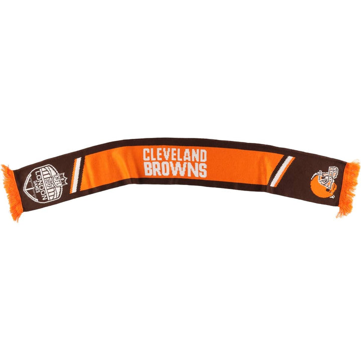 NFL CLEVELAND BROWNS Cleveland Browns all-over print acrylic scarf, made in England acrylic brown type Vintage Second Hand