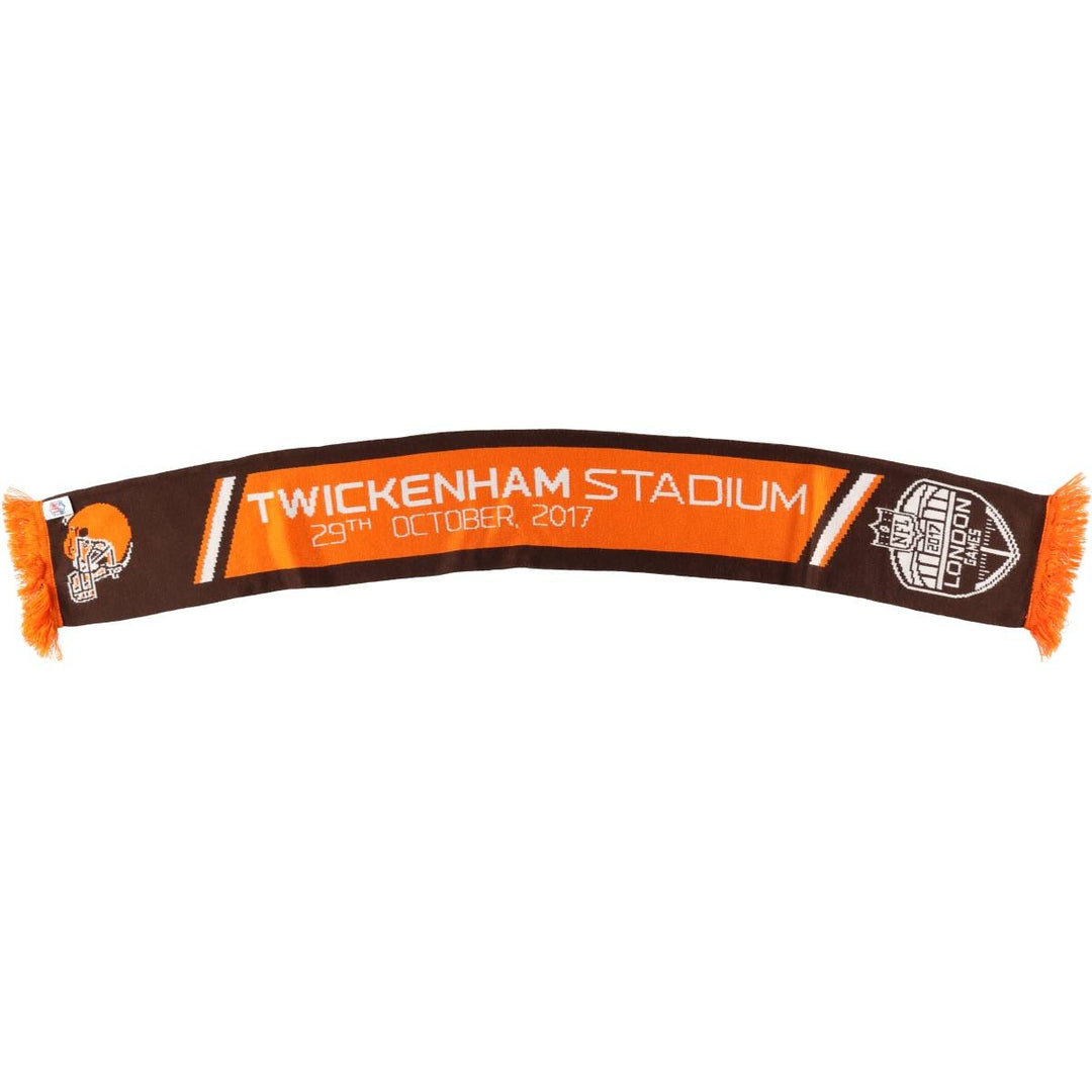 NFL CLEVELAND BROWNS Cleveland Browns all-over print acrylic scarf, made in England acrylic brown type Vintage Second Hand