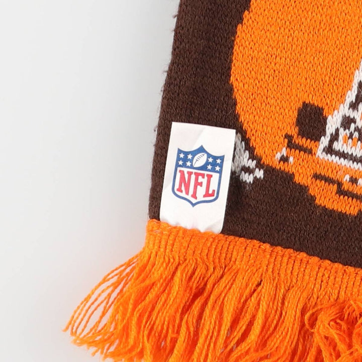 NFL CLEVELAND BROWNS Cleveland Browns all-over print acrylic scarf, made in England acrylic brown type Vintage Second Hand