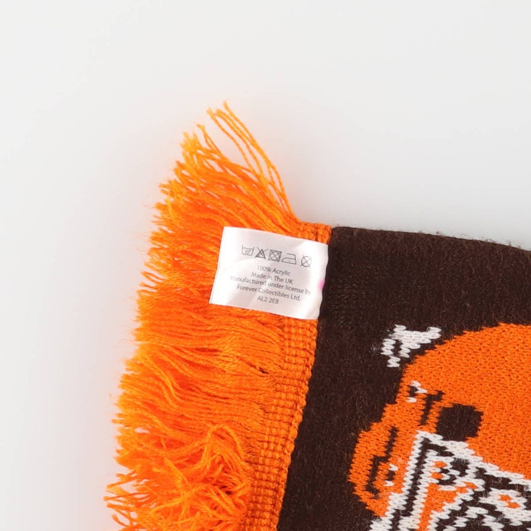 NFL CLEVELAND BROWNS Cleveland Browns all-over print acrylic scarf, made in England acrylic brown type Vintage Second Hand