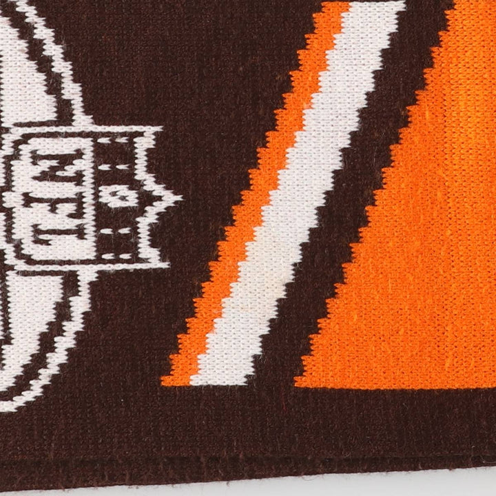 NFL CLEVELAND BROWNS Cleveland Browns all-over print acrylic scarf, made in England acrylic brown type Vintage Second Hand