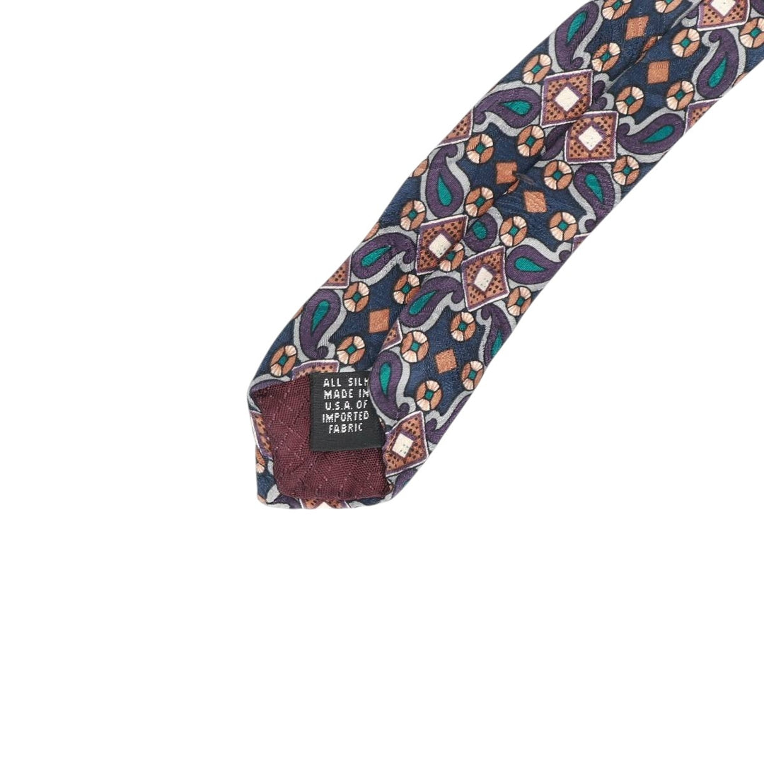 Christian Dior MONSIEUR all-over print tie, made in the USA silk navy blue type Vintage Second Hand