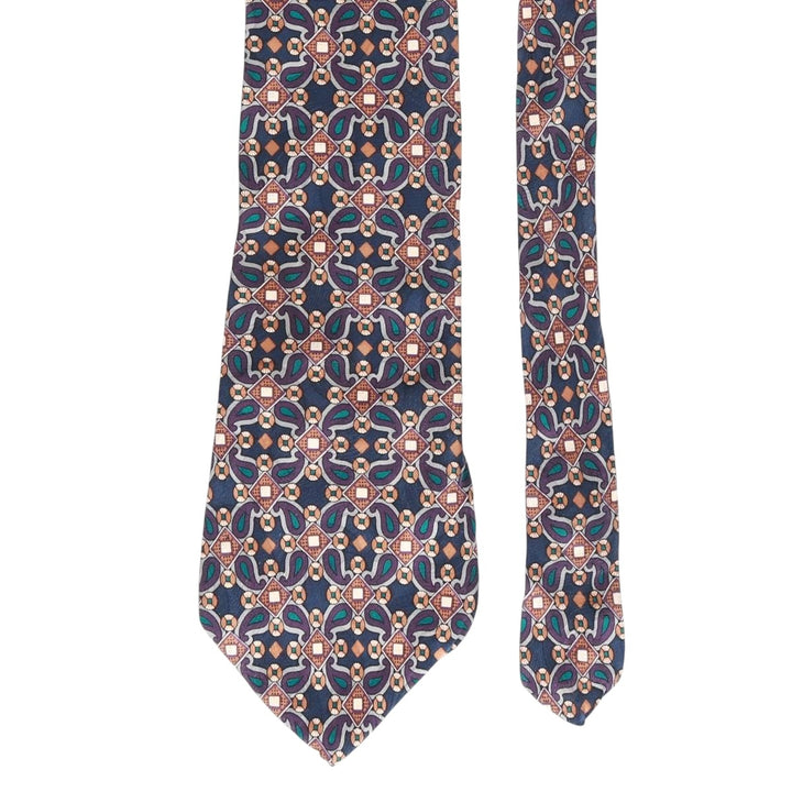 Christian Dior MONSIEUR all-over print tie, made in the USA silk navy blue type Vintage Second Hand