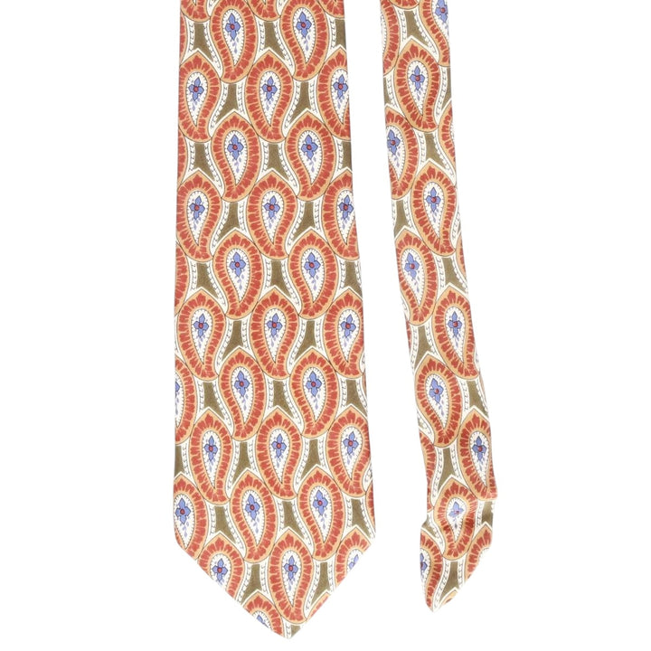 Christian Dior MONSIEUR all-over print tie, made in the USA silk brown type Vintage Second Hand