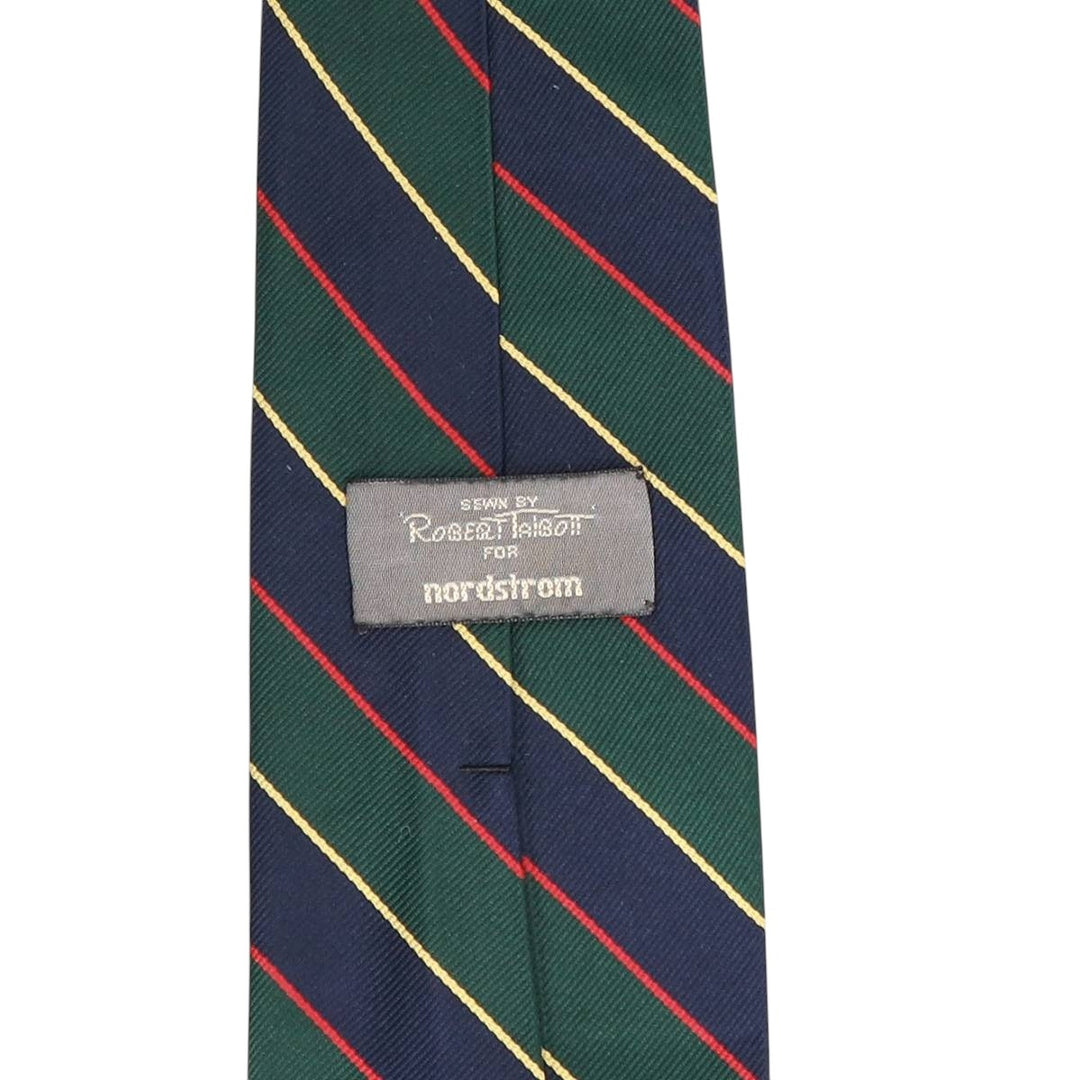 ROBERT TALBOTT Stripe Pattern Tie Made in USA silk green type Vintage Second Hand