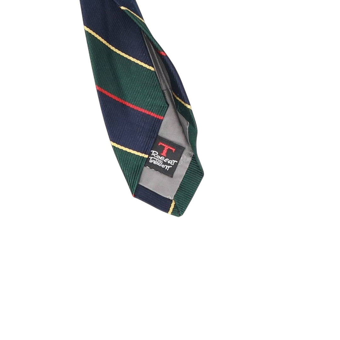 ROBERT TALBOTT Stripe Pattern Tie Made in USA silk green type Vintage Second Hand