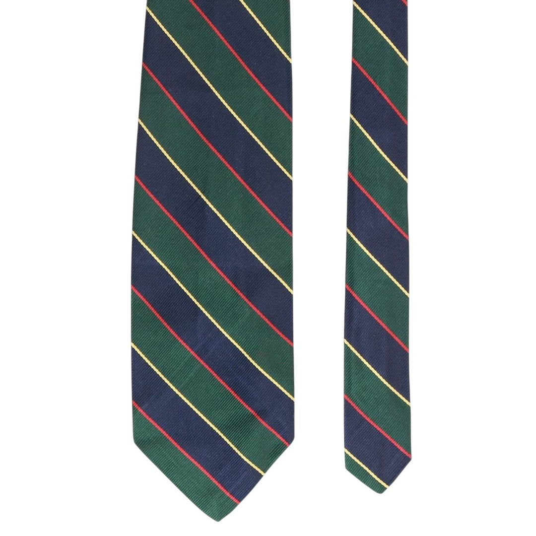 ROBERT TALBOTT Stripe Pattern Tie Made in USA silk green type Vintage Second Hand