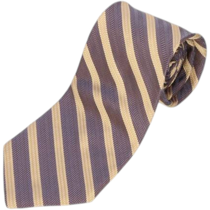 Brooks Brothers MAKERS Stripe Pattern Tie, Made in USA silk Purple type blue-purple Vintage Second Hand