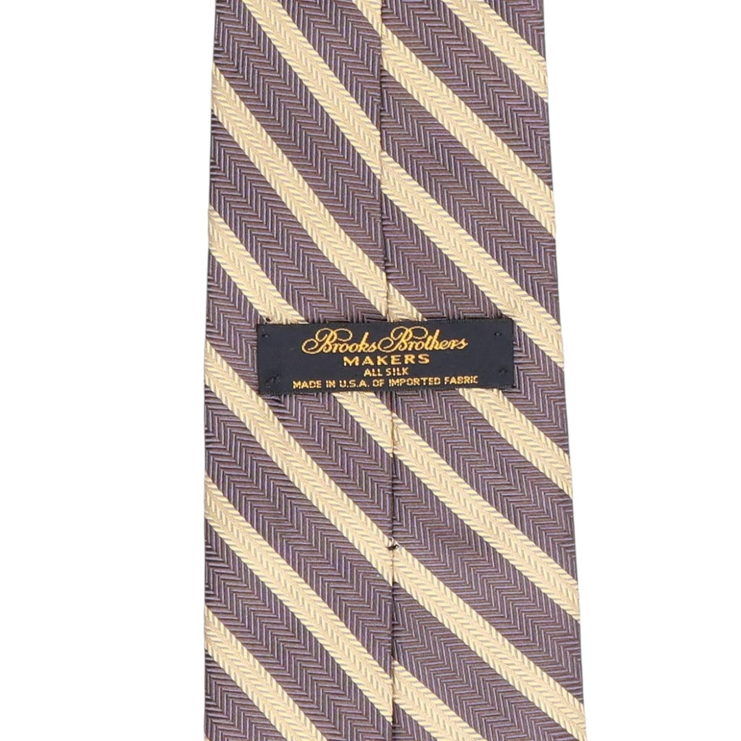 Brooks Brothers MAKERS Stripe Pattern Tie, Made in USA silk Purple type blue-purple Vintage Second Hand