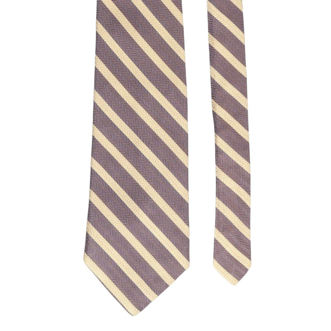 Brooks Brothers MAKERS Stripe Pattern Tie, Made in USA silk Purple type blue-purple Vintage Second Hand