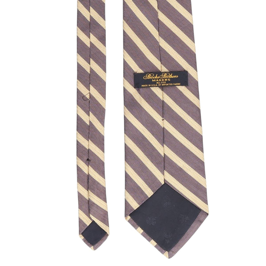 Brooks Brothers MAKERS Stripe Pattern Tie, Made in USA silk Purple type blue-purple Vintage Second Hand