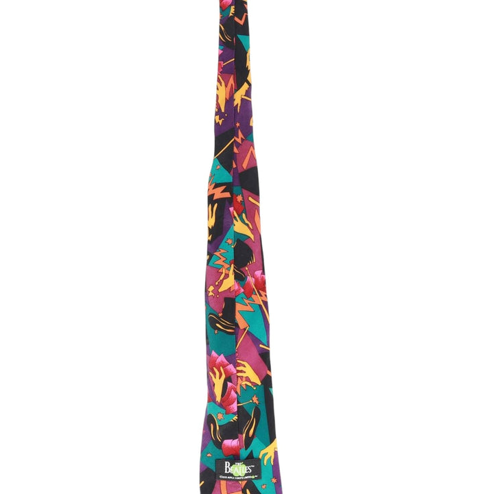90'S Manhattan THE BEATLES Band All-Over Print Tie, Made in USA, Vintage silk purple type Vintage Second Hand