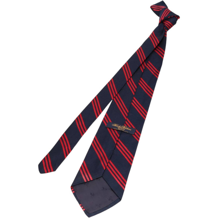 Brooks Brothers MAKERS Stripe Pattern Tie, Made in USA silk red type Vintage Second Hand