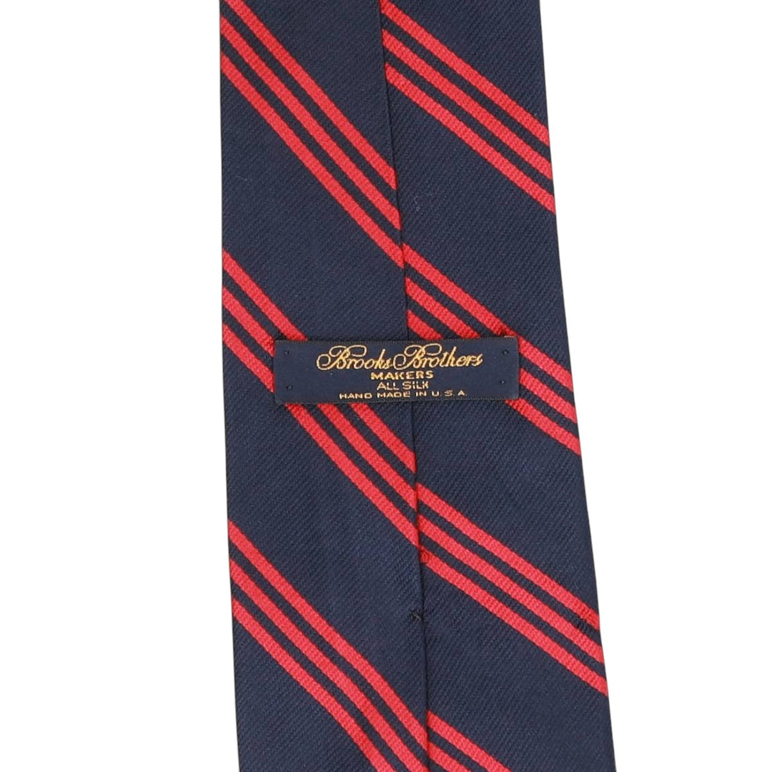 Brooks Brothers MAKERS Stripe Pattern Tie, Made in USA silk red type Vintage Second Hand
