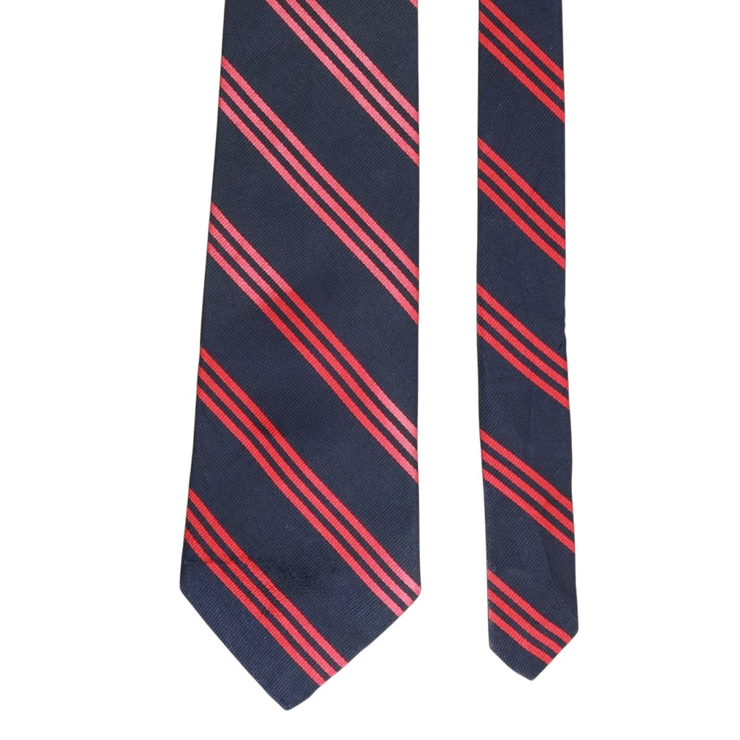 Brooks Brothers MAKERS Stripe Pattern Tie, Made in USA silk red type Vintage Second Hand