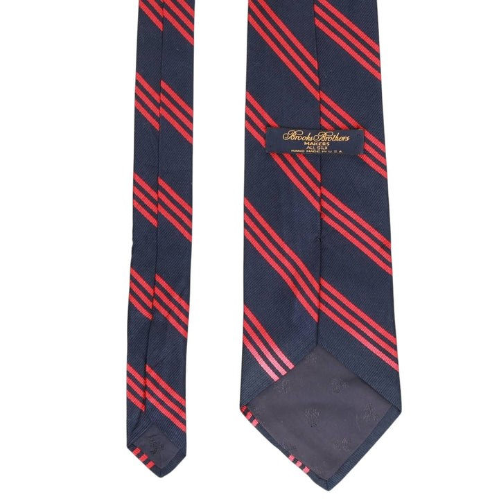 Brooks Brothers MAKERS Stripe Pattern Tie, Made in USA silk red type Vintage Second Hand