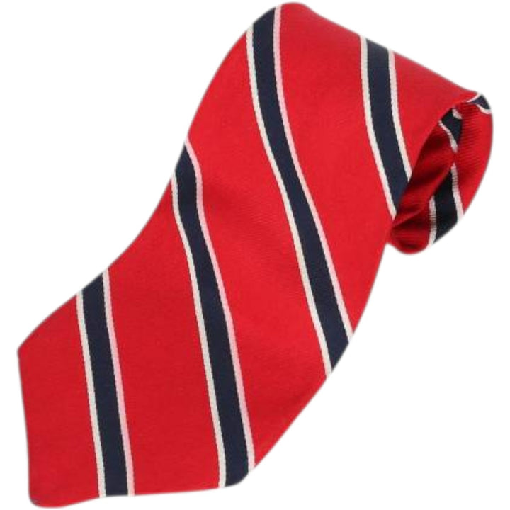 Brooks Brothers MAKERS Stripe Pattern Tie, Made in USA silk red type Vintage Second Hand