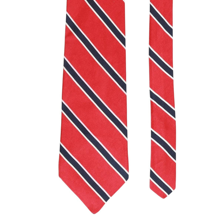 Brooks Brothers MAKERS Stripe Pattern Tie, Made in USA silk red type Vintage Second Hand