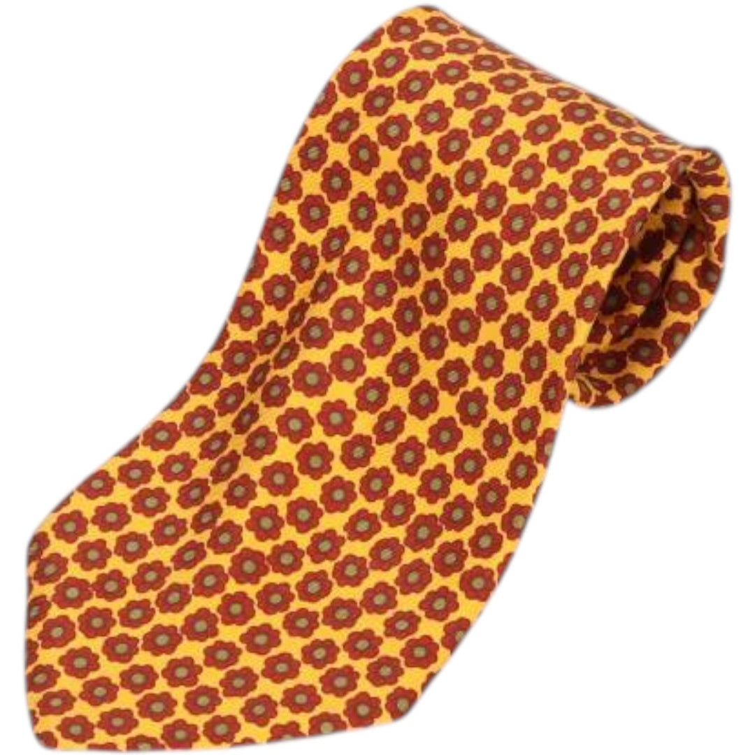 Brooks Brothers MAKERS Floral Print Tie, Made in USA silk burgundy type Vintage Second Hand