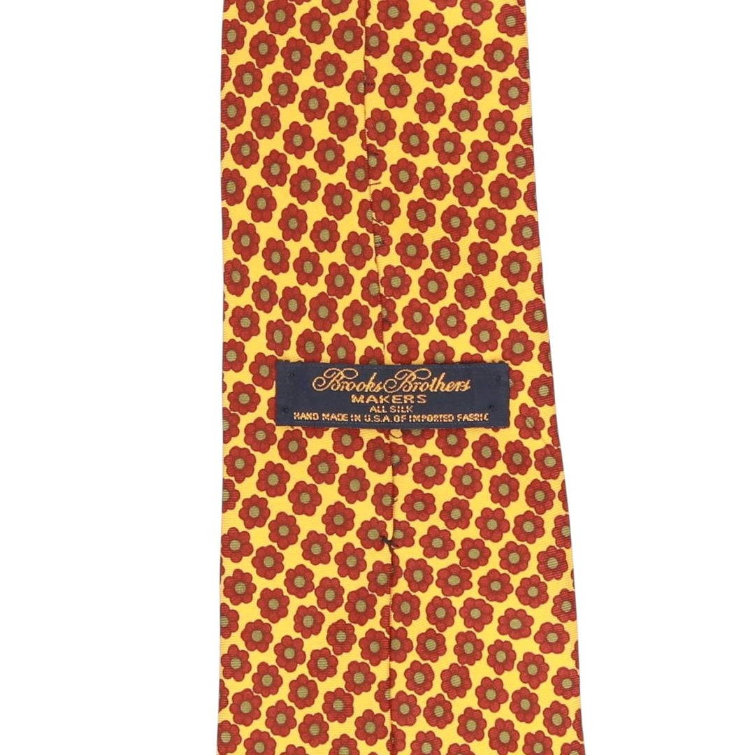 Brooks Brothers MAKERS Floral Print Tie, Made in USA silk burgundy type Vintage Second Hand