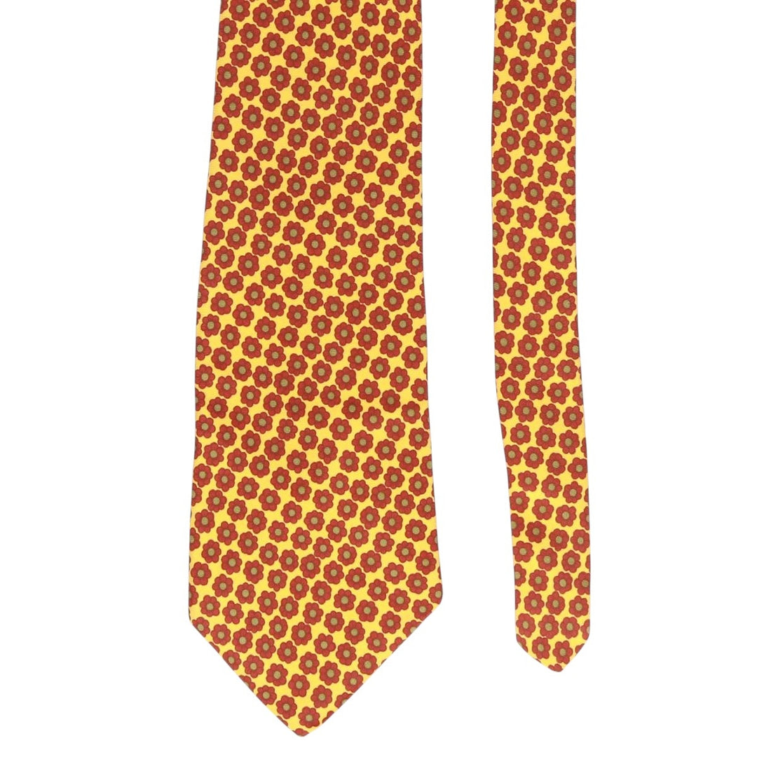 Brooks Brothers MAKERS Floral Print Tie, Made in USA silk burgundy type Vintage Second Hand